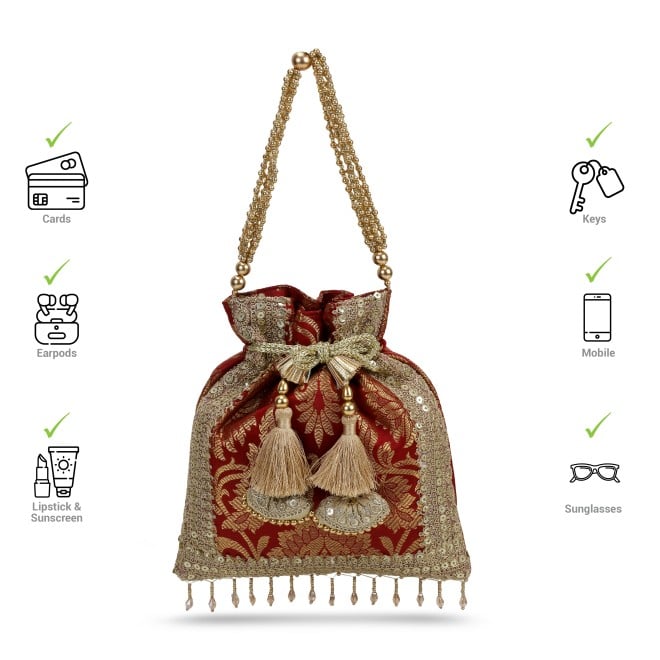 Mochi Women Maroon Potlis (SKU: 38-222-44-10)