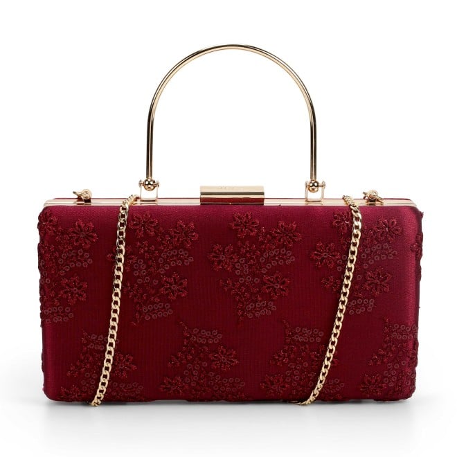Mochi Women Maroon Evening Bag