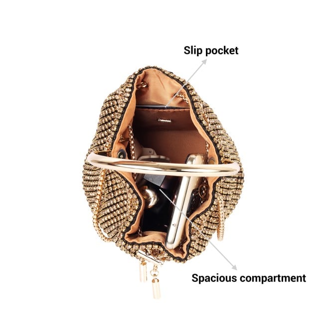 Mochi Women Gold Hand Bags Potlis (SKU: 38-48-15-10)