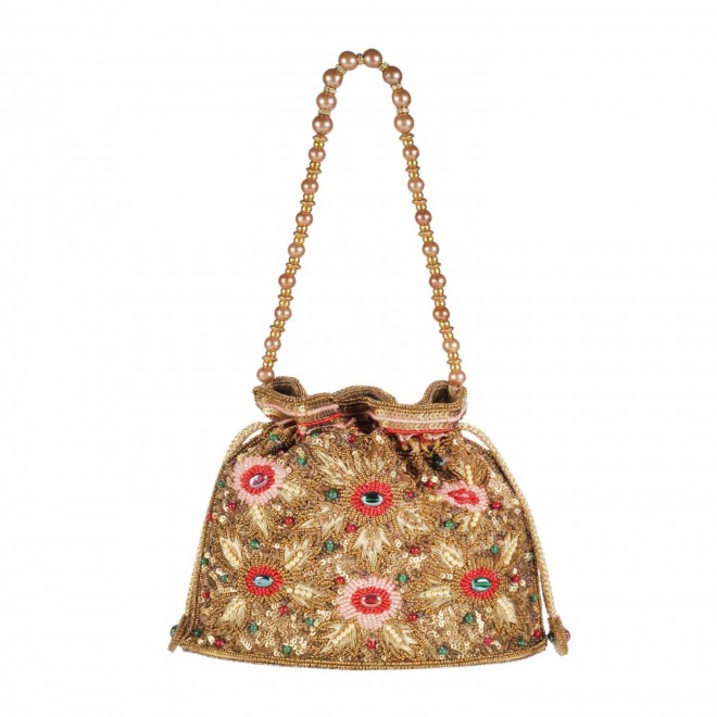 Mochi Antique-Gold Womens Bags Potlis