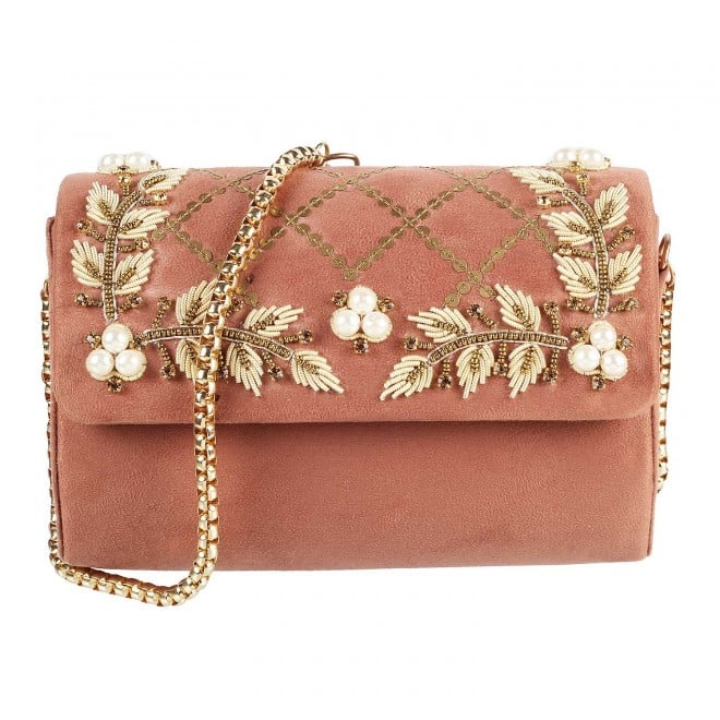 Mochi Women Peach  Flap Clutch (SKU: 38-6616-80-10)