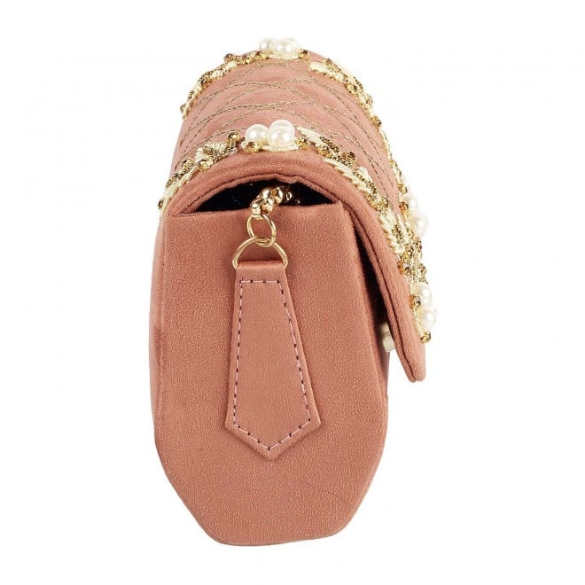 Mochi Women Peach  Flap Clutch (SKU: 38-6616-80-10)