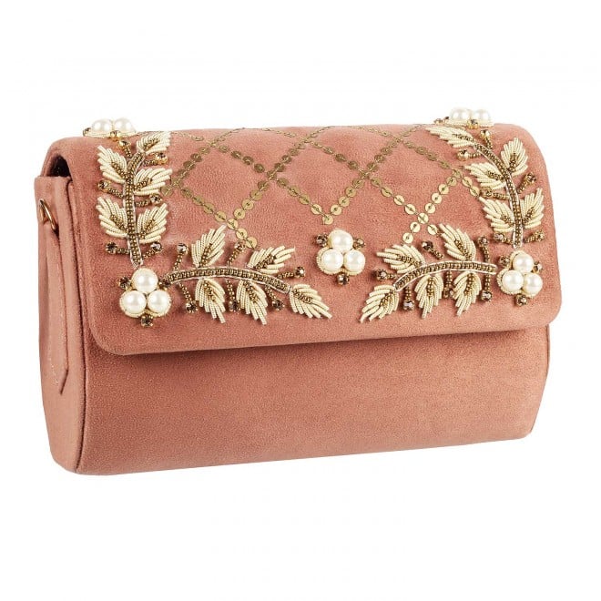 Mochi Women Peach  Flap Clutch (SKU: 38-6616-80-10)