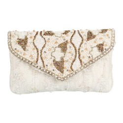 Mochi Off-White Hand Bags Envelope Clutch