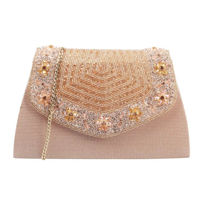 Mochi Rose-Gold Hand Bags Envelope Clutch