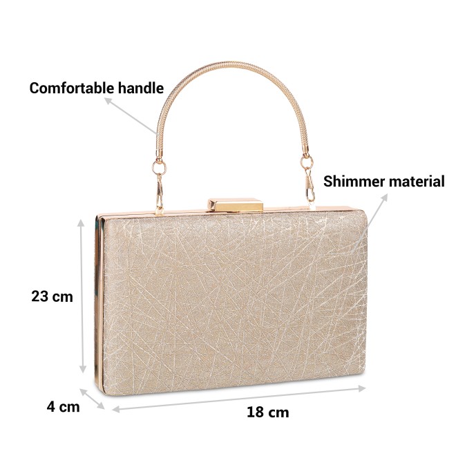 Mochi Women Gold Hand Bags Clutches (SKU: 38-7700-15-10)