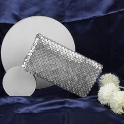 Women Silver Hand Bags Clutches