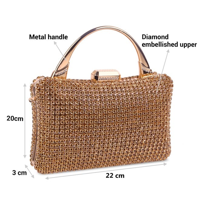 Mochi Women Gold Hand Bags Evening Bag (SKU: 38-89-15-10)