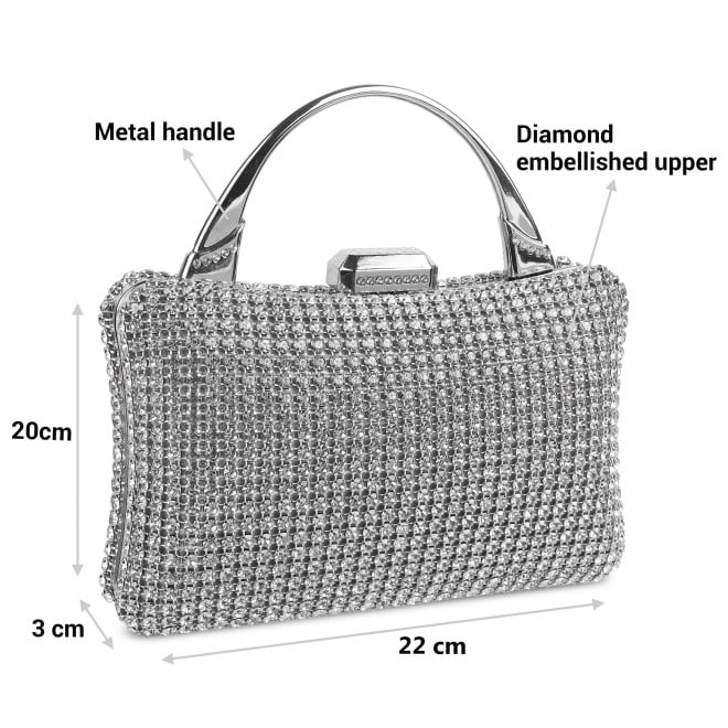 Mochi Women Silver Hand Bags Evening Bag (SKU: 38-89-27-10)