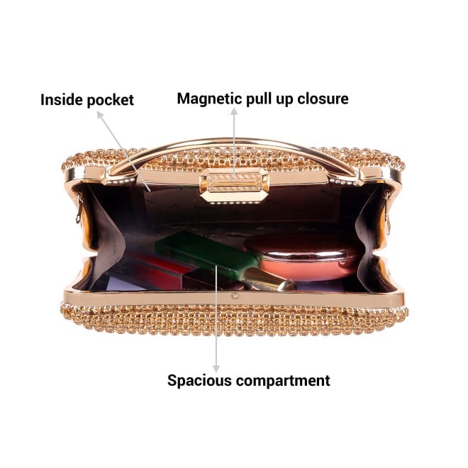 Mochi Women Gold Hand Bags Evening Bag (SKU: 38-89-15-10)