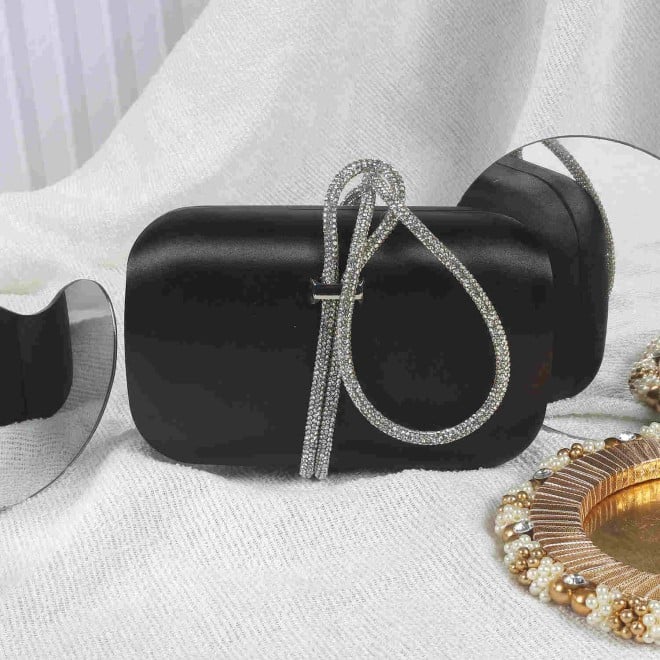 Mochi Women Black Ethnic-Wedding Clutches (SKU: 38-97-11-10)