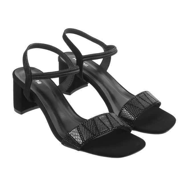 Mochi Women Black Party Sandals