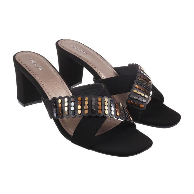 Mochi Women Black Casual Sandals