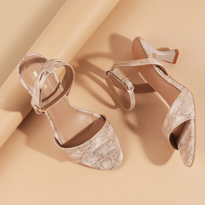 Mochi Women Gold Party Sandals