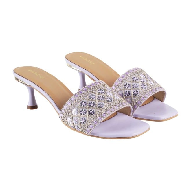 Mochi Women Purple Party Sandals