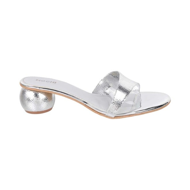 Mochi Women Silver Party Slip Ons (SKU: 40-179-27-36)