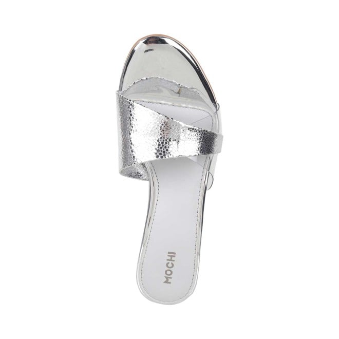 Mochi Women Silver Party Slip Ons (SKU: 40-179-27-36)