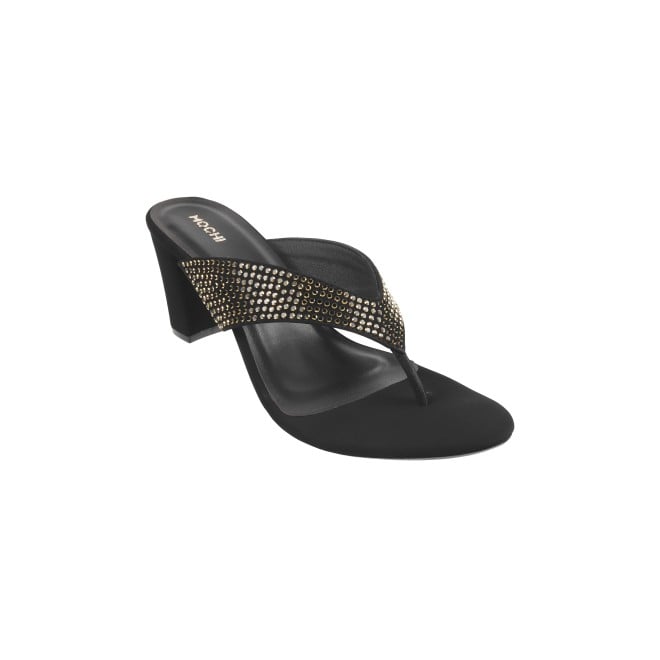 Mochi Women Black Party Slip Ons (SKU: 40-183-11-36)