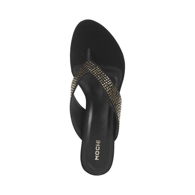 Mochi Women Black Party Slip Ons (SKU: 40-183-11-36)