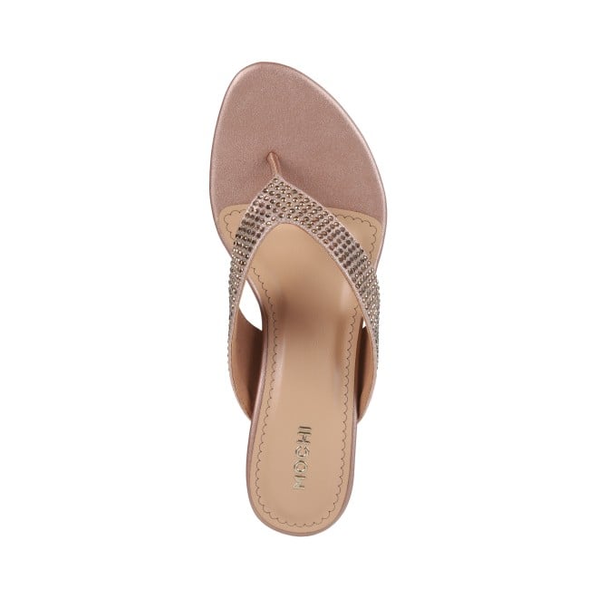 Mochi Women Rose-gold Party Slip Ons (SKU: 40-183-52-36)