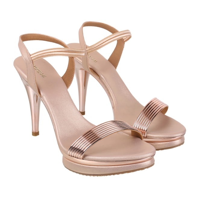 Mochi Women Rose-Gold Party Sandals