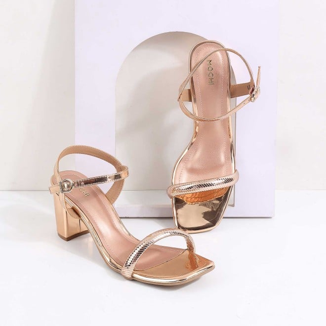 Mochi Women Rose-Gold Party Sandals (SKU: 40-210-52-36)