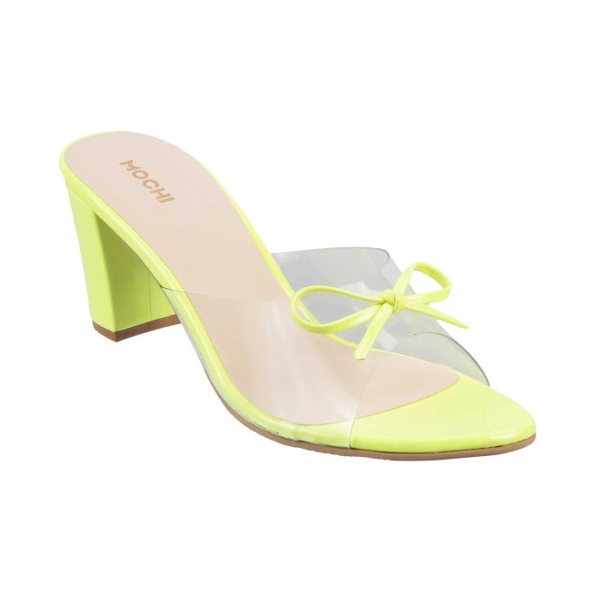 Buy Neon Green Heeled Sandals for Women by Illimite Online | Ajio.com