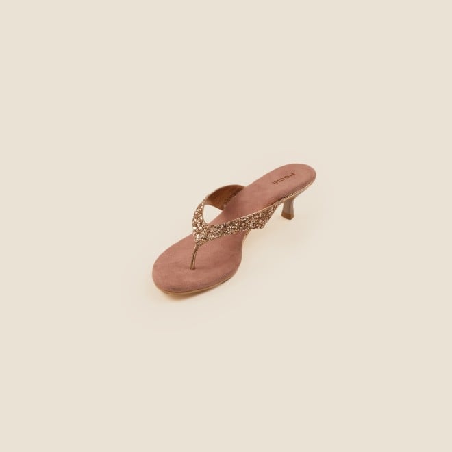 Mochi Women Rose-Gold Party Slip Ons (SKU: 40-2333-52-36)