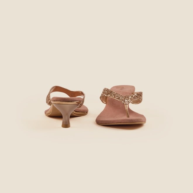 Mochi Women Rose-Gold Party Slip Ons (SKU: 40-2333-52-36)