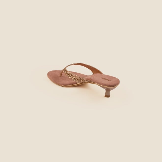 Mochi Women Rose-Gold Party Slip Ons (SKU: 40-2333-52-36)