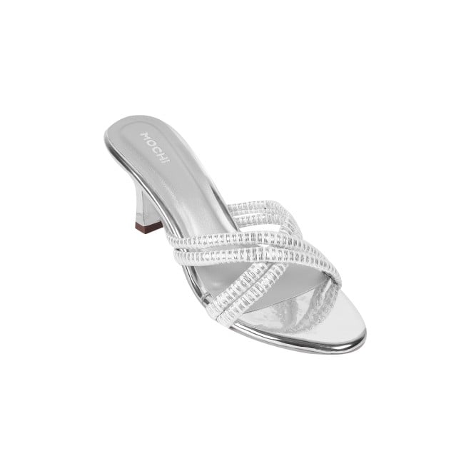 Mochi Women Silver Party Slip Ons (SKU: 40-238-27-36)