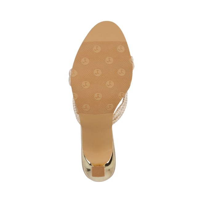 Mochi Women Gold Party Slip Ons (SKU: 40-238-15-36)