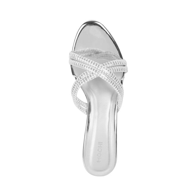 Mochi Women Silver Party Slip Ons (SKU: 40-238-27-36)