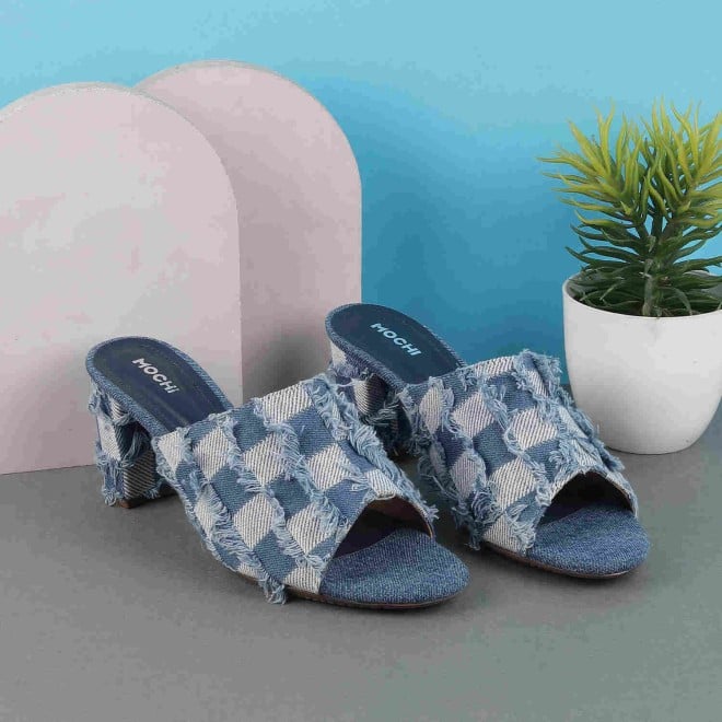 Mochi Women Blue Casual Mules (SKU: 40-242-45-36)