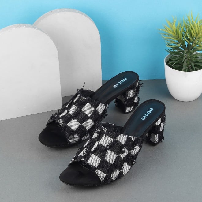 Mochi Women Black Casual Mules