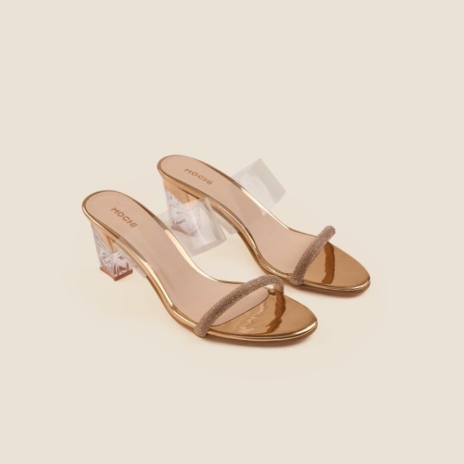 Mochi Women Rose-Gold Party Sandals (SKU: 40-2475-52-36)