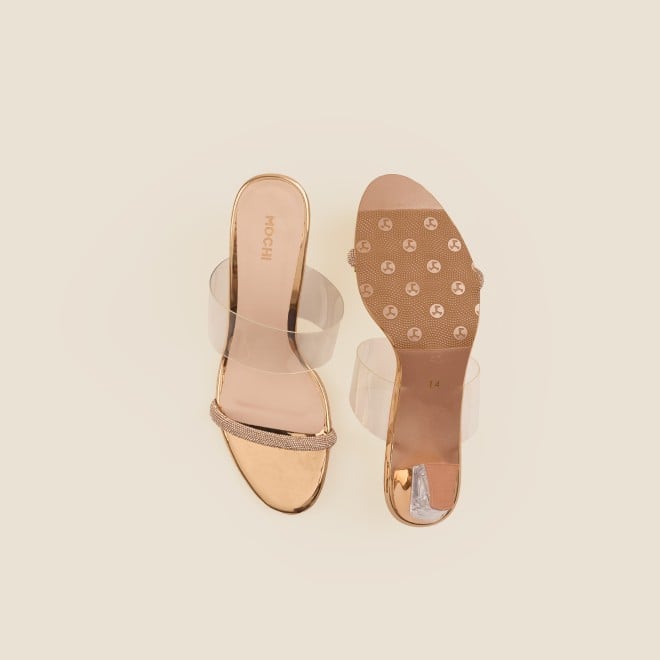 Mochi Women Rose-Gold Party Sandals (SKU: 40-2475-52-36)