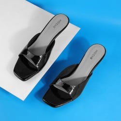 Women Black Casual Slides