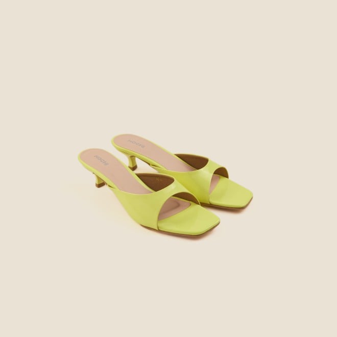 Mochi Women Yellow Casual Slides (SKU: 40-2476-33-36)