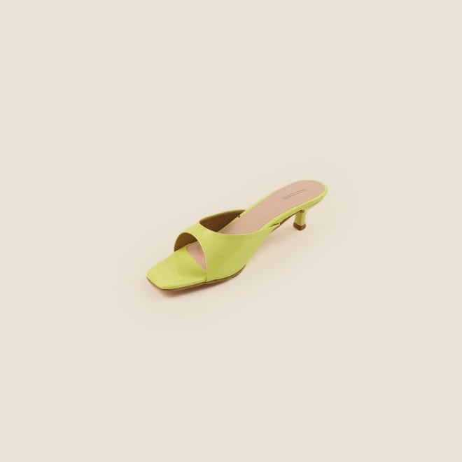 Mochi Women Yellow Casual Slides (SKU: 40-2476-33-36)