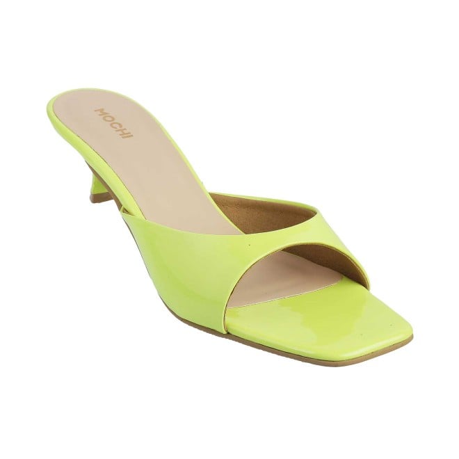 Mochi Yellow Casual Slides for Women