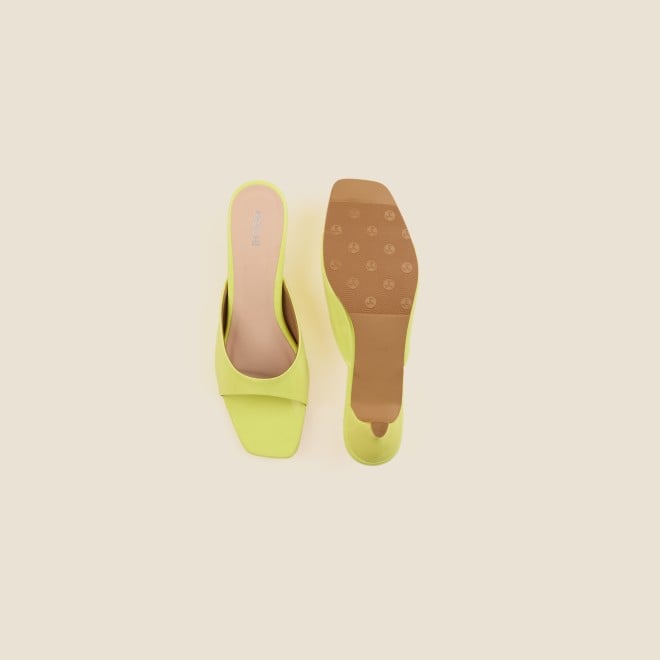 Mochi Women Yellow Casual Slides (SKU: 40-2476-33-36)