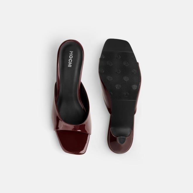 Mochi Women Maroon Casual Slip Ons (SKU: 40-2476-44-36)