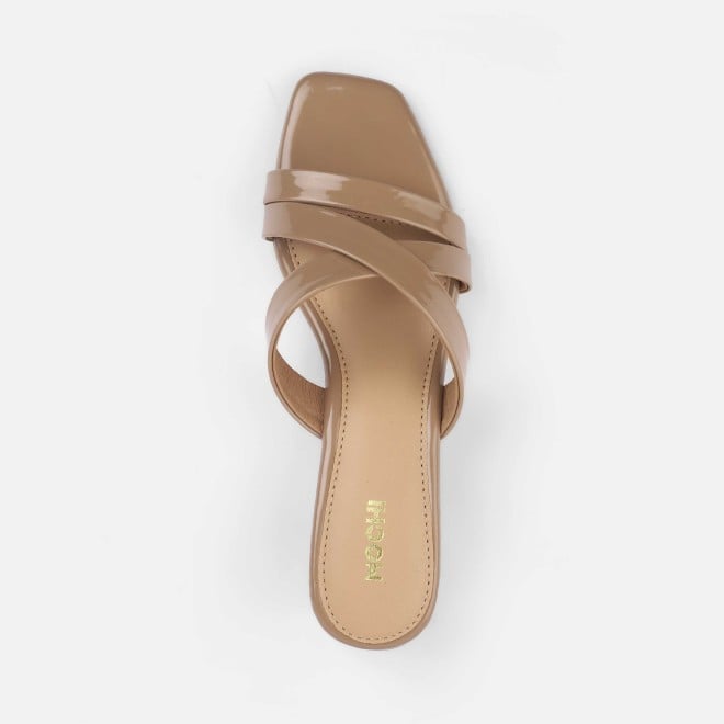 Mochi Women Beige Casual Slip Ons (SKU: 40-2519-20-37)