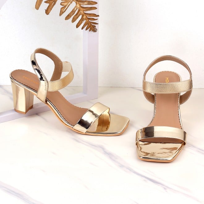 Mochi Women Gold Casual Sandals