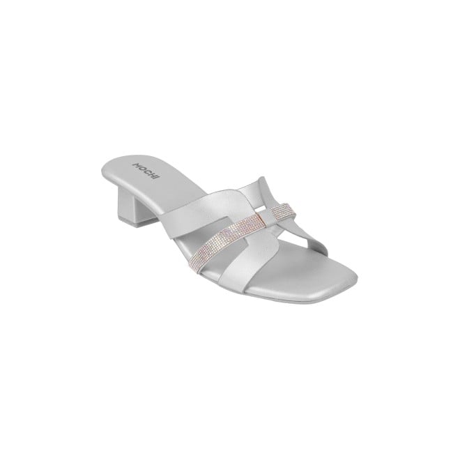 Mochi Women Silver Casual Slip Ons (SKU: 40-276-27-37)