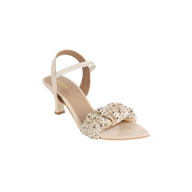 Mochi Women Beige Party Sandals