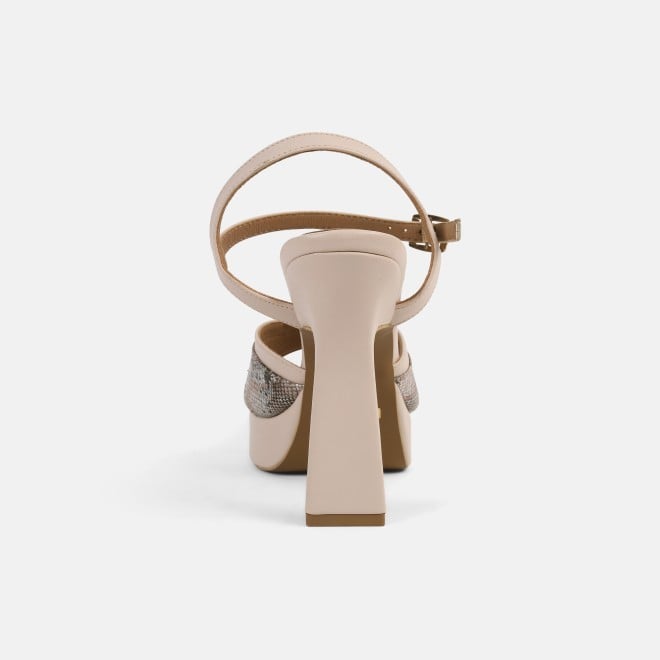 Mochi Women Beige Party Sandals (SKU: 40-281-20-36)