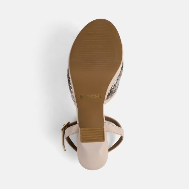 Mochi Women Beige Party Sandals (SKU: 40-281-20-36)