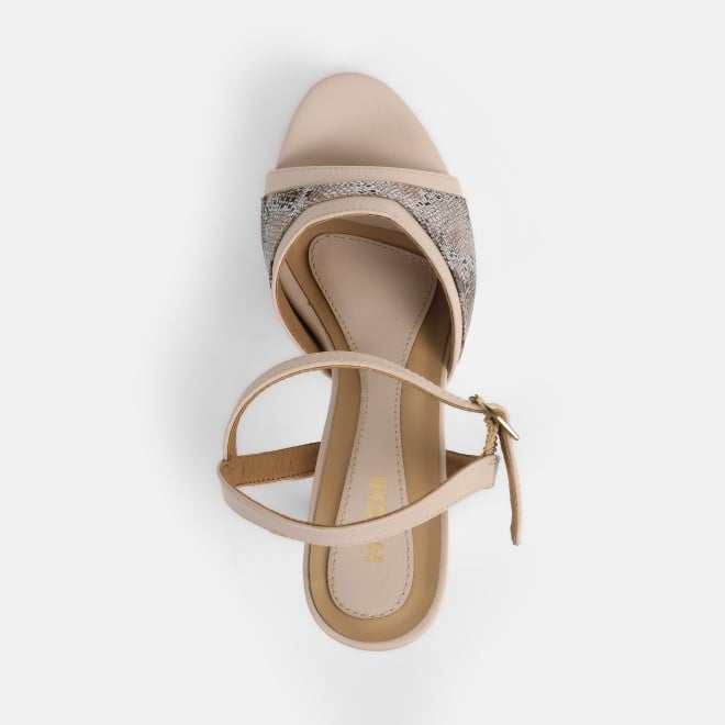 Mochi Women Beige Party Sandals (SKU: 40-281-20-36)